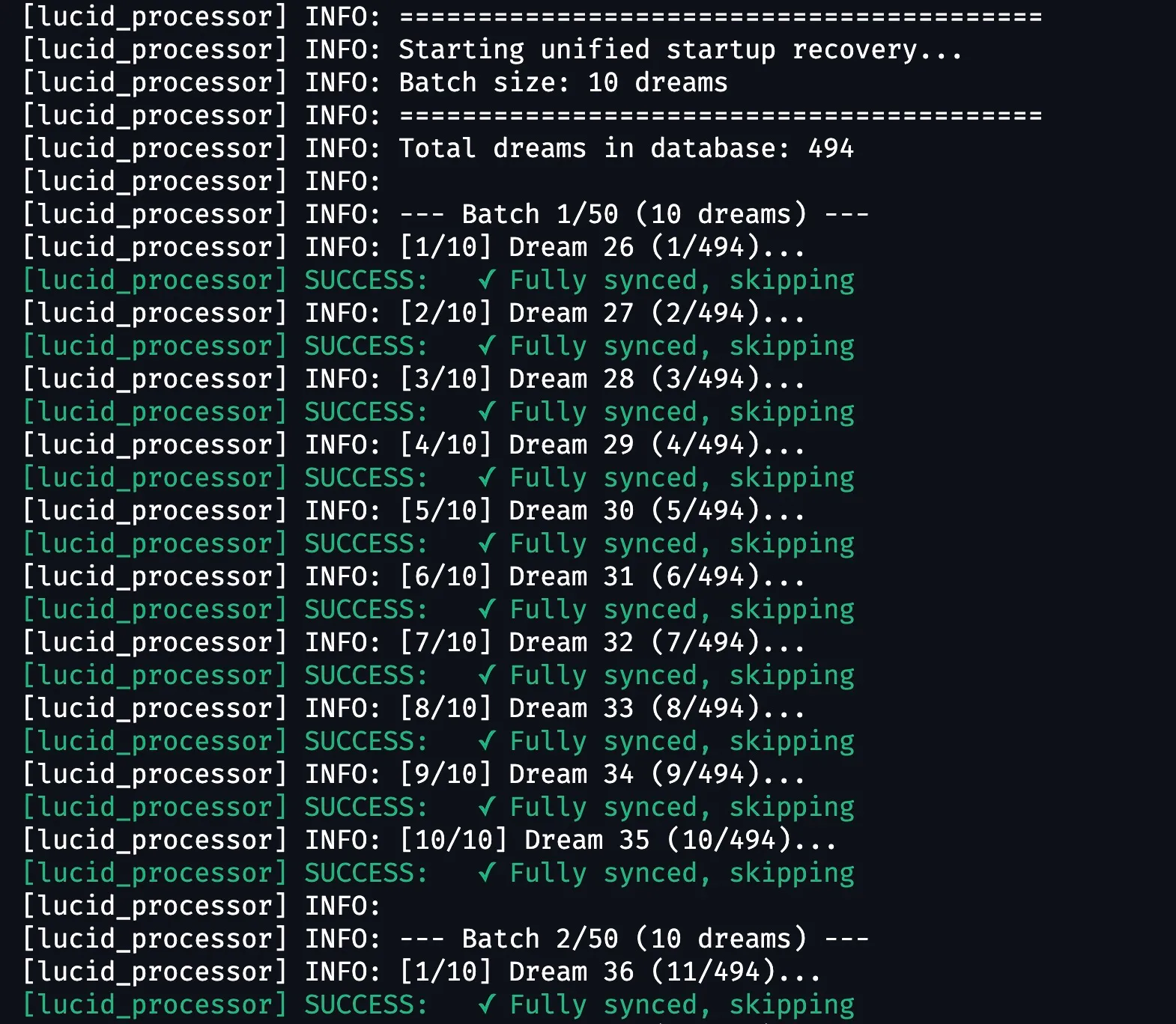 LucidEcho logging interface